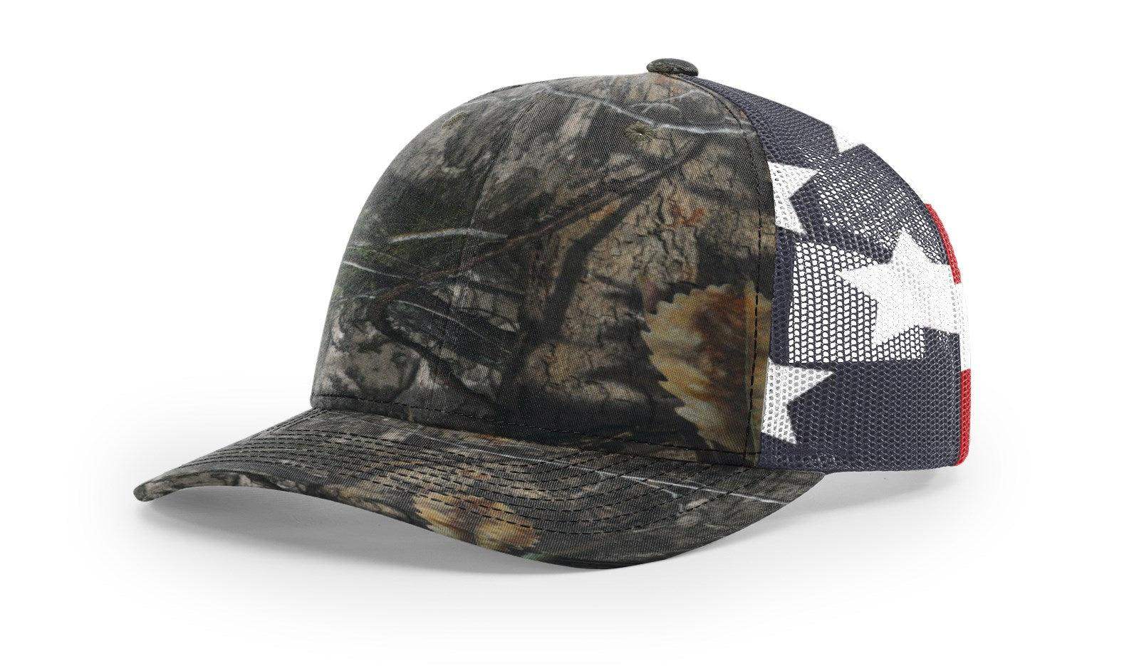 Richardson 112PM Printed Mesh Trucker Cap Hat Adjustable Snapback Closure American Flag Hat - Image 3