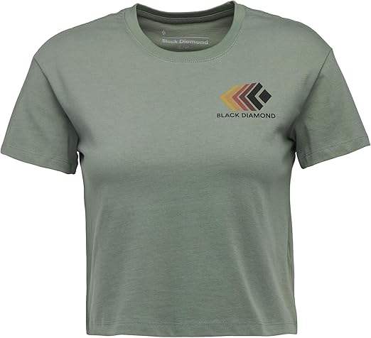 Black Diamond Women's Faded Crop Short Sleeve Tee – Organic Cotton & Relaxed Fit - Image 3