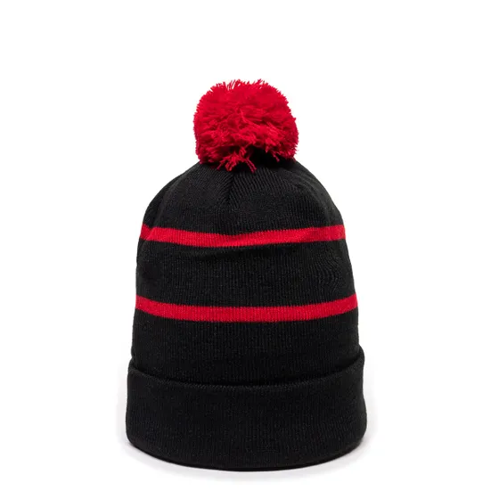 Outdoor Cap KNF-100 Pom Watch Cap Beanie – Acrylic Knit with Fleece Lining & Jacquard Stripes - Image 13