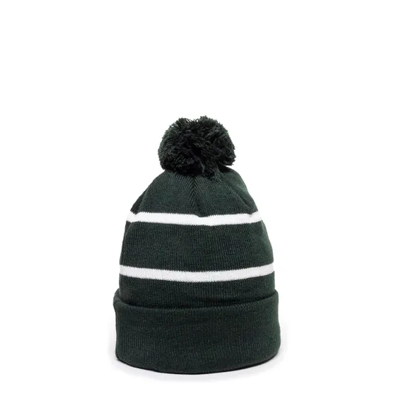 Outdoor Cap KNF-100 Pom Watch Cap Beanie – Acrylic Knit with Fleece Lining & Jacquard Stripes - Image 6