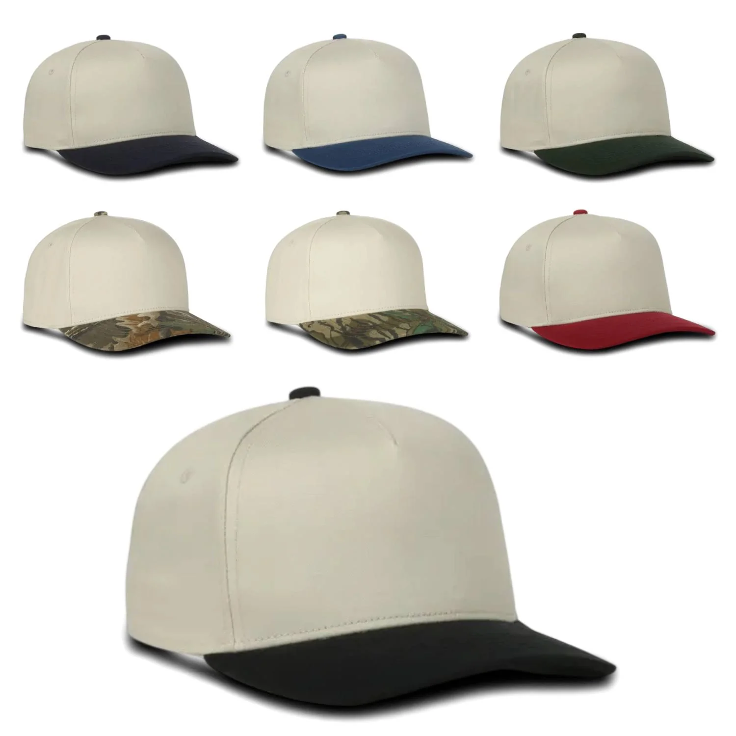 Outdoor Cap 560 Two-Tone 5-Panel Cap – High Crown, Structured Cotton Twill with Comfort Sweatband - Image 2