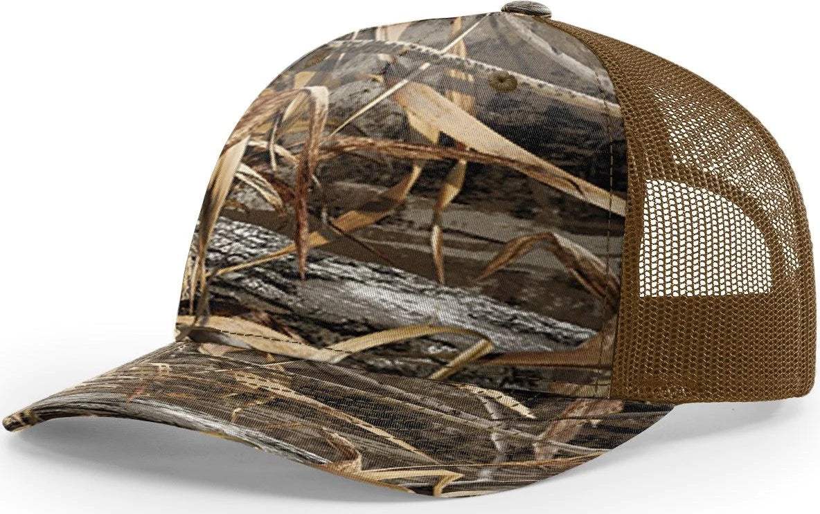 Richardson 112PFP Duck Camo Bottomland Camo Hat Five Panel Hat Trucker Cap - Image 15