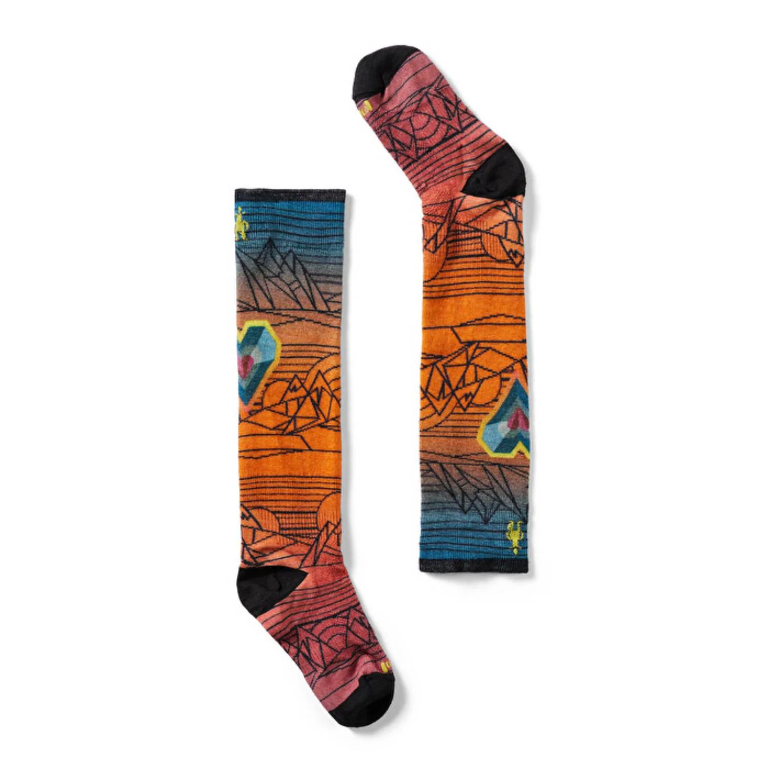 Smartwool Junior Ski Zero Cushion Geo Peaks Print OTC Socks - Image 2